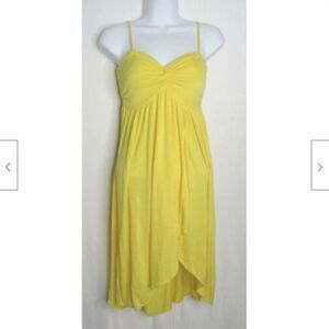 Free People Babydoll Dress Size S Soft Stretch High Slit Cover Up Coastal Yellow